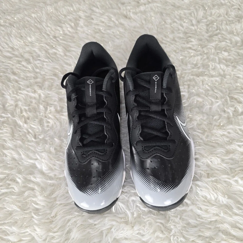 Nike Diamond Alpha Huarache NXT Baseball Cleats Black White‎ Youth 5.5Y